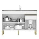 Ver imagem 7 de Armário de Cozinha 4 Peças Balcão 150cm com Pia Lina19 K02 Supremo/Freijó - Mpozenato