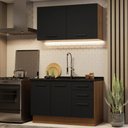 Ver imagem 1 de Armário de Cozinha Compacta 120cm Rustic/Preto Agata Madesa 01