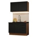 Ver imagem 3 de Armário de Cozinha Compacta 120cm Rustic/Preto Agata Madesa 01