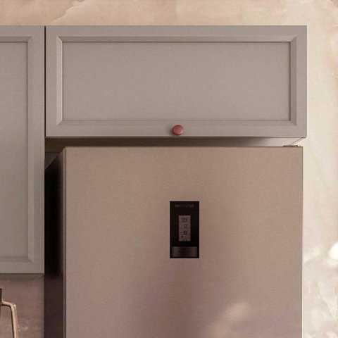 Armário Aéreo Geladeira 80cm 1 Porta Basculante Unna Cinza/Gris