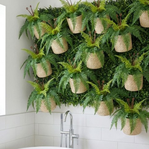 12 Plantas Artificiais Samambaia 40cm Decorativa Realista para Interiores e Eventos