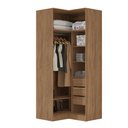 Ver imagem 2 de Armário de Canto 2 Portas 2 Portas e 3 Gavetas Irlanda Amêndola/Branco para Quarto - Demóbile