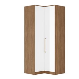Armário de Canto 2 Portas 2 Portas e 3 Gavetas Irlanda Amêndola/Branco para Quarto - Demóbile - 1 Armário de Canto 2 Portas 2 Portas e 3 Gavetas Irlanda Amêndola/Branco para Quarto - Demóbile - 1