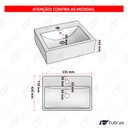 Ver imagem 4 de Cuba Lavabo Banheiro Em Cerâmica Louça Quadrada Branca Apoio Tubrax
