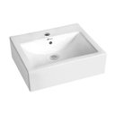 Ver imagem 2 de Cuba Lavabo Banheiro Em Cerâmica Louça Quadrada Branca Apoio Tubrax