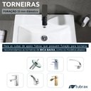 Ver imagem 5 de Cuba Lavabo Banheiro Em Cerâmica Louça Quadrada Branca Apoio Tubrax