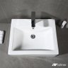 Cuba Lavabo Banheiro Em Cerâmica Louça Quadrada Branca Apoio Tubrax - 1