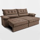 Ver imagem 4 de Sofá Retrátil e Reclinável 2,60m com Molas e Espuma D33 Thunder Velusoft Castor Cama Inbox