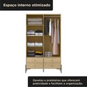 Ver imagem 5 de Guarda-Roupa 2 Portas 4 Gavetas 100% MDF 124x200x52cm Solteiro Castanho