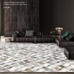 Tapete de couro 3D Nórdico europeu cinza griss Alves arte em couro Alves arte couro 2,00x2,50 - 4