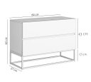 Ver imagem 5 de Mesa Cabeceira Moderna Eros 60cm 2 Gavetas Estilo Classic Cor Preto com Pintura Fosca Pé de Ferro