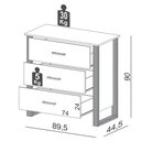 Ver imagem 3 de Cômoda Para Quarto Estilo Industrial 3 Gavetas F38 Freijó/Preto Fosco - Pradel