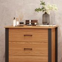Ver imagem 2 de Cômoda Para Quarto Estilo Industrial 3 Gavetas F38 Freijó/Preto Fosco - Pradel