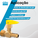 Ver imagem 3 de Registro Gás Corta Fogo Npt m Pressão 180281 Blukit 1/2 Npt m X 3/8