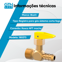 Ver imagem 2 de Registro Gás Corta Fogo Npt m Pressão 180281 Blukit 1/2 Npt m X 3/8