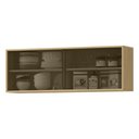 Ver imagem 1 de Armario Aereo 120 Cm 2 Portas Vidro Glor Agl02 Castanho Mxm