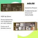 Ver imagem 6 de Armario Aereo 120 Cm 2 Portas Vidro Glor Agl02 Castanho Mxm