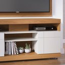 Ver imagem 4 de Rack para Sala Bancada de Tv 47 Pol 136cm Ariele C04 - D'Rossi Cor Freijó e Off White