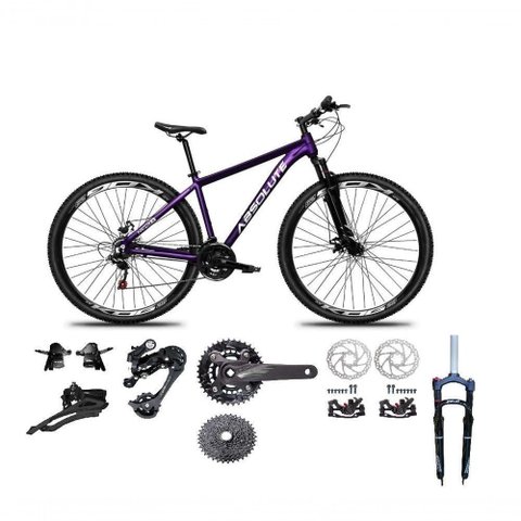 Bicicleta Aro 29 Absolute Nero 5 Kit 2x9 Gta Sunrun Freio Disco K7 Pedivela 24-38d Garfo com Trava