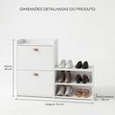 Ver imagem 4 de Sapateira Daniela 114cm Organizador de Calçados MDP 6 Pés Quarto Closet Hall - Branco