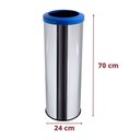 Ver imagem 2 de Lixeira Inox Aro Esmaltado 30 Litros Área Gourmet Cozinha Banheiro - Azul