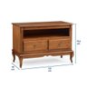 Rack de Madeira para Sala com Pés Luis Xv 2 Gavetas e Nicho 60502 Linz Móveis - Imbuia Glazer - 5