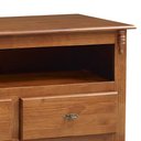 Ver imagem 4 de Rack de Madeira para Sala com Pés Luis Xv 2 Gavetas e Nicho 60502 Linz Móveis - Imbuia Glazer