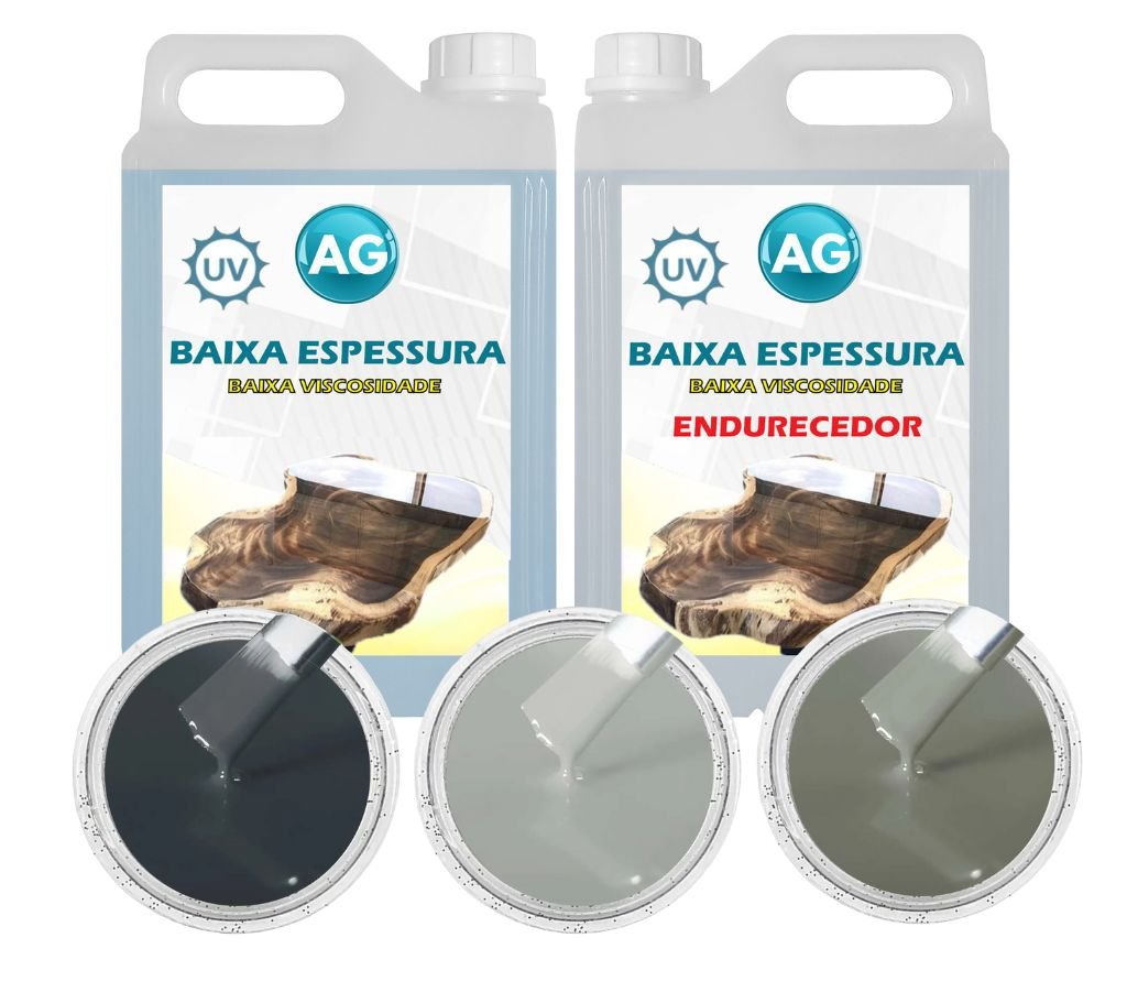 Resina Baixa Espessura 5KG + 3 Cores Sólidas Resinas ag Resina Epoxi - 4