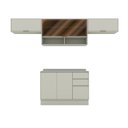 Ver imagem 2 de Cozinha Compacta 100% MDF Aéreo Basculante de Vidro e Balcão Pia com Tampo Fineze