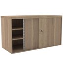 Ver imagem 1 de Armário Baixo Credenza PE50 Pandin 120 cm (largura) em MDP Cor Noce Naturalle Portas de Correr