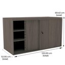 Ver imagem 2 de Armário Baixo Credenza PE50 Pandin 120 cm (largura) em MDP Cor Noce Naturalle Portas de Correr
