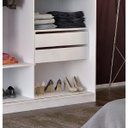 Ver imagem 4 de Guarda-Roupa Solteiro 2 Portas de Correr 2 Gavetas MDFMM771 Espresso Móveis Branco