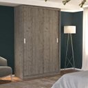 Ver imagem 1 de Guarda-Roupa Solteiro 2 Portas de Correr 2 Gavetas MDFMM771 Espresso Móveis Cinza/Demolição
