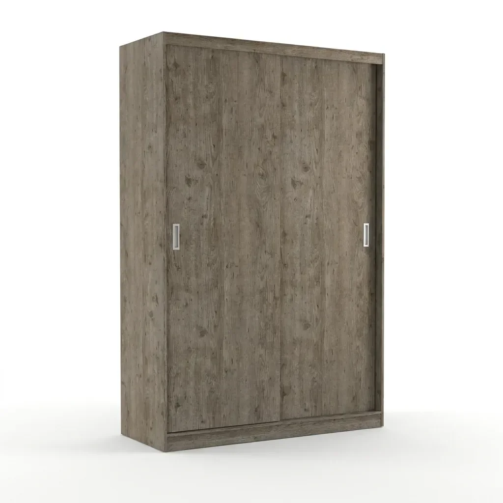 Ver imagem 6 de Guarda-Roupa Solteiro 2 Portas de Correr 2 Gavetas MDFMM771 Espresso Móveis Cinza/Demolição