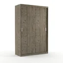 Ver imagem 6 de Guarda-Roupa Solteiro 2 Portas de Correr 2 Gavetas MDFMM771 Espresso Móveis Cinza/Demolição