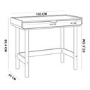 Ver imagem 6 de Mesa Escrivaninha Orgânica Home Office 1 Gaveta 100cm Nordic A03 Off White Roble - Lyam Decor