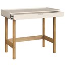 Ver mais imagens de Mesa Escrivaninha Orgânica Home Office 1 Gaveta 100cm Nordic A03 Off White Roble - Lyam Decor
