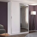 Ver imagem 1 de Guarda-Roupa Solteiro 1 Espelho 2 Portas de Correr 2 Gavetas MDFMM771E1 Espresso Móveis Branco
