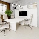 Ver imagem 1 de Mesa de Reunião Orgânica 2m Pés Painel Escritório F5 Office Cor:Branco