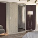 Ver imagem 1 de Guarda-Roupa Solteiro 1 Espelho 2 Portas de Correr 2 Gavetas MDFMM771E1 Espresso Móveis Bege/Marfim Areia