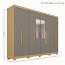 Ver imagem 4 de Guarda-Roupa Casal com Espelho 8 Portas 241cm Multimóveis Madeirado/Cinza