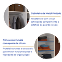Ver imagem 7 de Guarda-Roupa Solteiro com Espelho 2 Portas de Correr 2 Gavetas MDFmm771E2 Espresso Móveis