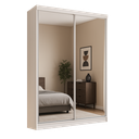 Ver imagem 2 de Guarda-Roupa Solteiro com Espelho 2 Portas de Correr 2 Gavetas MDFMM771E2 Espresso Móveis Branco
