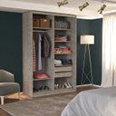 Ver imagem 2 de Guarda-Roupa Solteiro com Espelho 2 Portas de Correr 2 Gavetas MDFmm771E2 Espresso Móveis