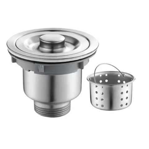 Válvula Pia Cozinha 4 1/2 Inox 304 com Cesto Removível Ralo - Brinovar