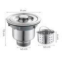 Ver mais imagens de Válvula Pia Cozinha 4 1/2 Inox 304 com Cesto Removível Ralo - Brinovar