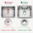 Ver imagem 2 de Válvula Pia Cozinha 4 1/2 Inox 304 com Cesto Removível Ralo - Brinovar