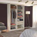 Ver imagem 2 de Guarda-Roupa Solteiro com Espelho 2 Portas de Correr 2 Gavetas MDFmm771E2 Espresso Móveis