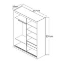 Ver imagem 3 de Guarda-Roupa Solteiro com Espelho 2 Portas de Correr 2 Gavetas MDFmm771E2 Espresso Móveis