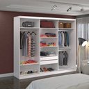 Ver imagem 2 de Guarda-Roupa Casal 3 Portas de Correr 2 Gavetas MDF Espresso Móveis Branco
